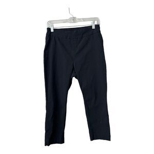 Soft Surroundings Crop Pants Womens Petite Medium Black Nylon Blend Stretch